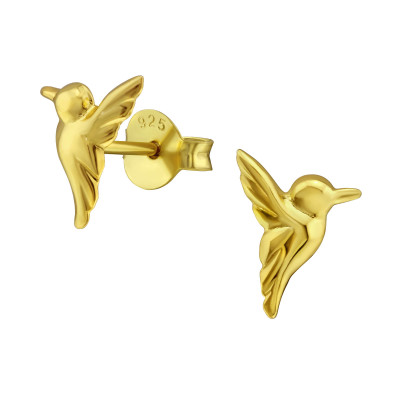 Silver Bird Ear Studs