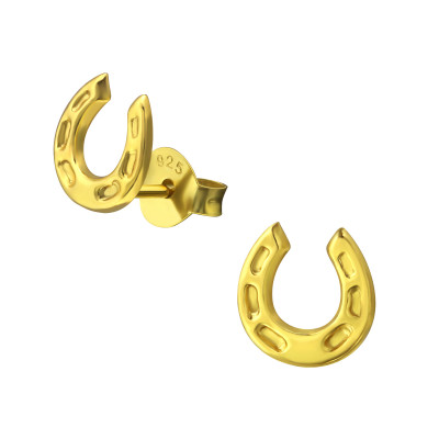 Silver Horseshoe Ear Studs