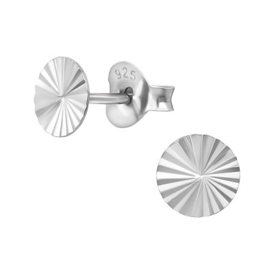 Round Sterling Silver Ear Studs