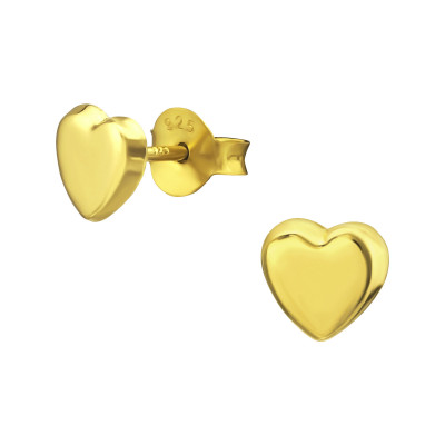 Silver Heart Ear Studs