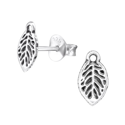 Silver Leaf Ear Studs