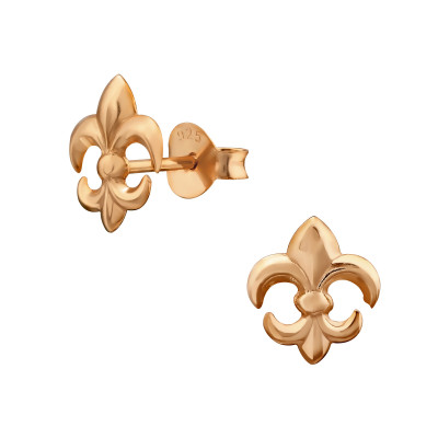 Silver Fleur De Lis Ear Studs