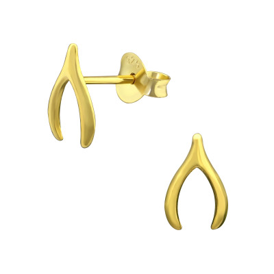 Silver Wishbone Ear Studs