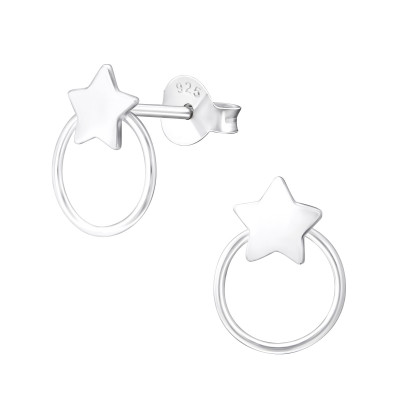 Silver Star Ear Studs