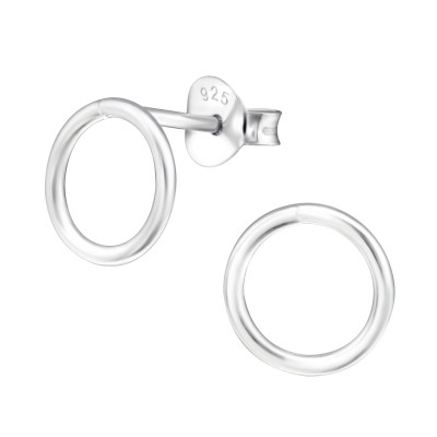 Silver Circle Ear Studs