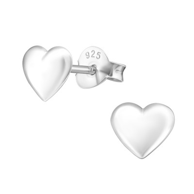 Silver Heart Ear Studs