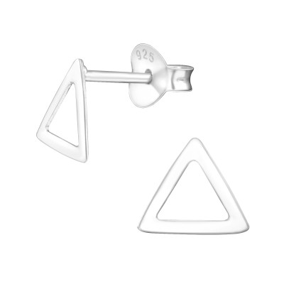 Silver Triangle Ear Studs