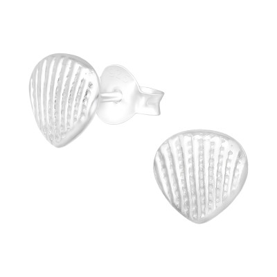 Silver Shell Ear Studs