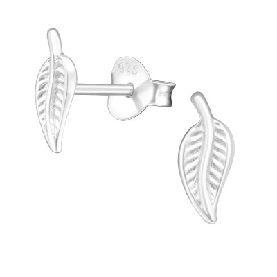 Silver Leaf Ear Studs