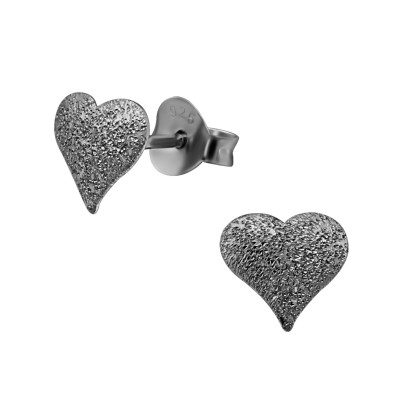 Heart Sterling Silver Ear Studs