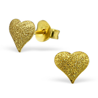 Heart Sterling Silver Ear Studs