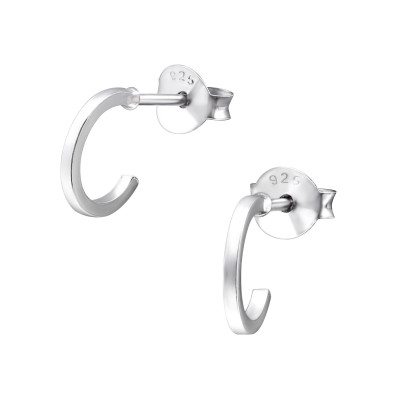 Silver Half Hoop Ear Studs