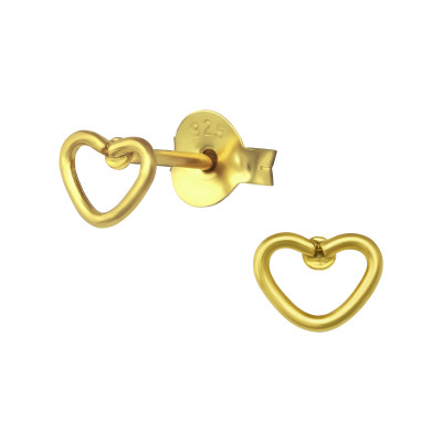 Silver Heart Ear Studs