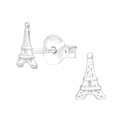 Silver Eiffel Ear Studs