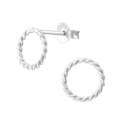 Silver Twisted Ear Studs