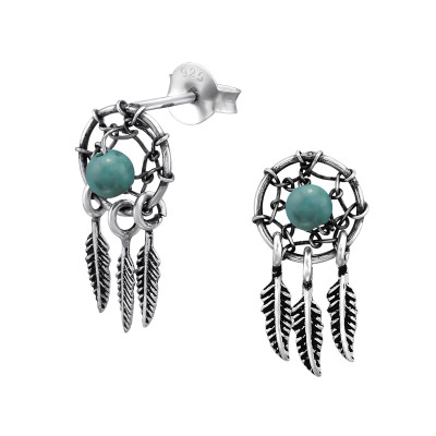 Dream Catcher Sterling Silver Ear Studs