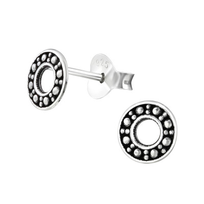 Silver Circle Ear Studs