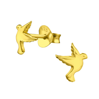 Silver Bird Ear Studs