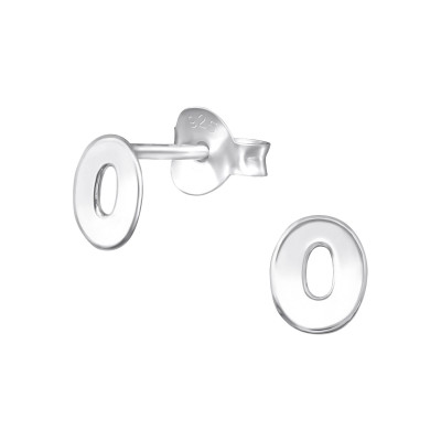 Silver Oval Ear Studs