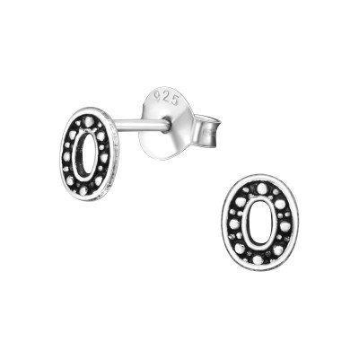 Silver Oval Ear Studs