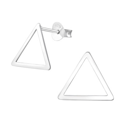 Silver Triangle Ear Studs