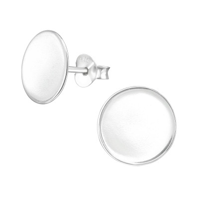 Silver Round Ear Studs