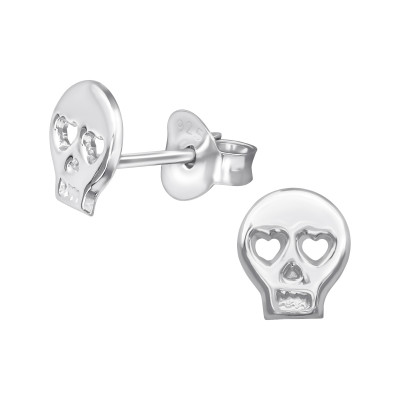 Skull Sterling Silver Ear Studs