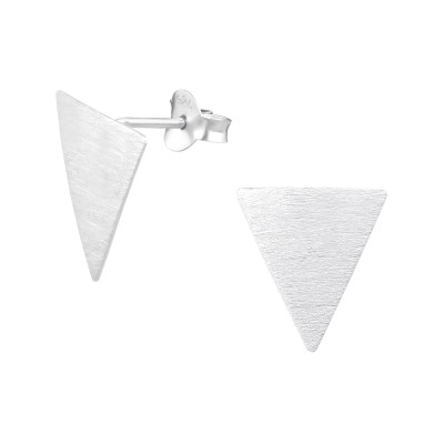 Silver Triangle Ear Studs