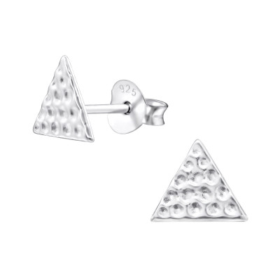 Silver Triangle Ear Studs