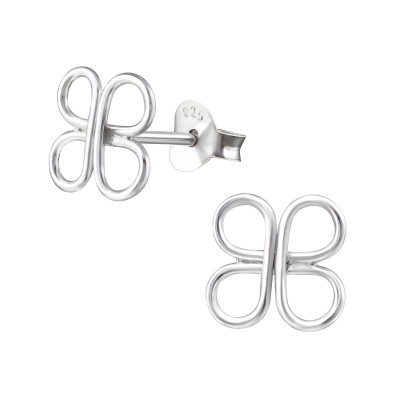 Silver Flower Ear Studs