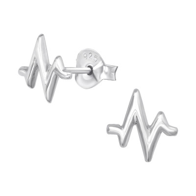 Silver Pulse Ear Studs