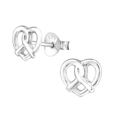 Silver Pretzel Ear Studs