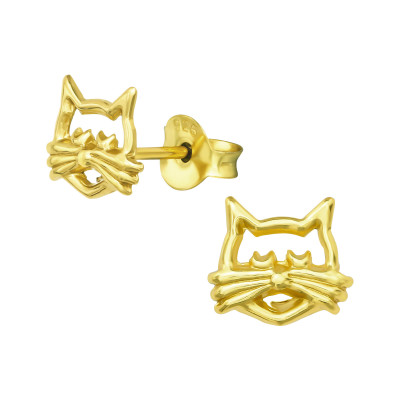 Silver Cat Ear Studs