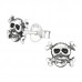 Silver Skull Ear Studs