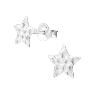 Silver Star Ear Studs