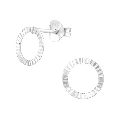 Silver Circle Ear Studs