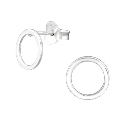 Silver Circle Ear Studs