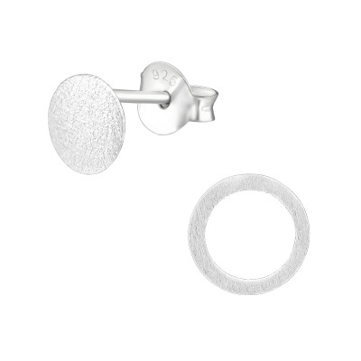 Silver Round Ear Studs