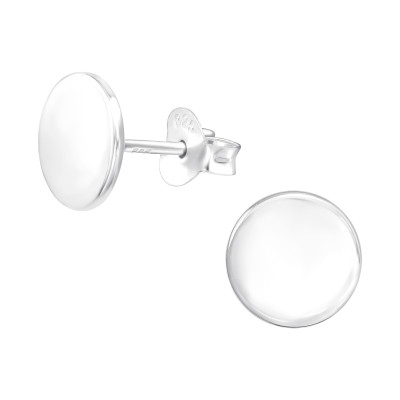 Silver Circle Shape Ear Studs