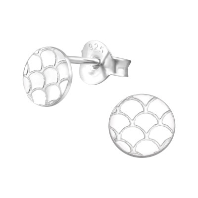 Silver Patterned Ear Studs