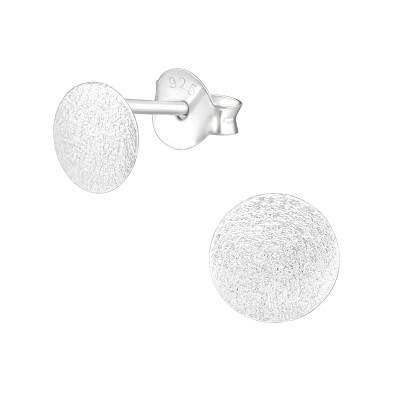 Silver Round Ear Studs