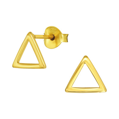 Silver Triangle Ear Studs