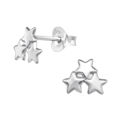 Silver Star Ear Studs