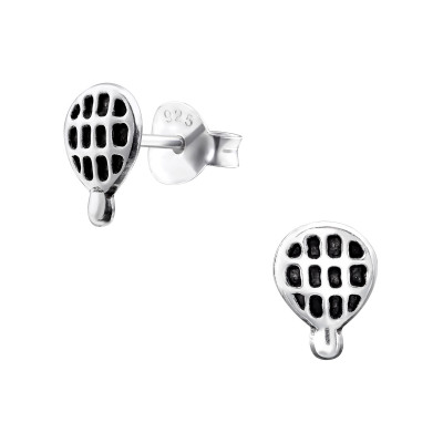 Silver Hot Air Balloon Ear Studs