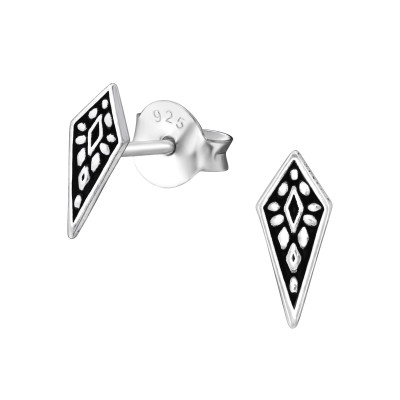 Silver Oxidized Ear Studs