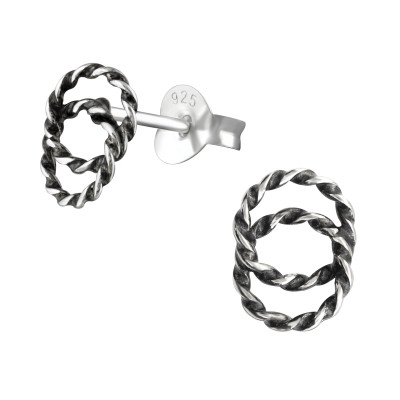 Silver Twisted Ear Studs