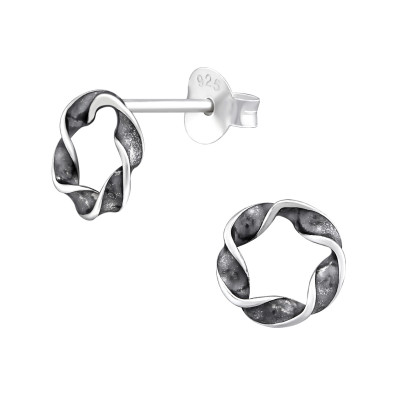 Silver Twisted Ear Studs