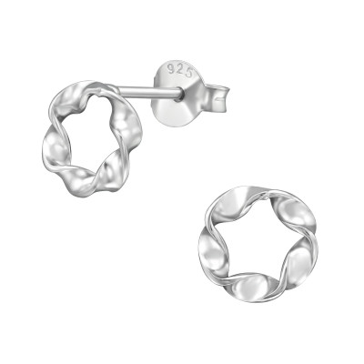 Silver Twisted Ear Studs