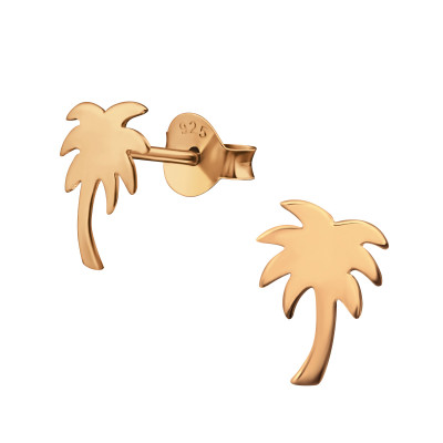 Silver Palm Tree Ear Studs