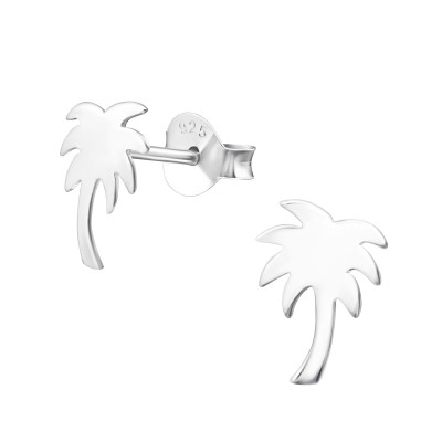 Silver Palm Tree Ear Studs